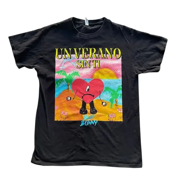 Bad Bunny Un Verano Sin Ti Tour T-Shirt Size M 100% Cotton Original Merch Y2K - Picture 1 of 5